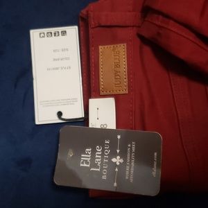 Burgundy skinny jeans